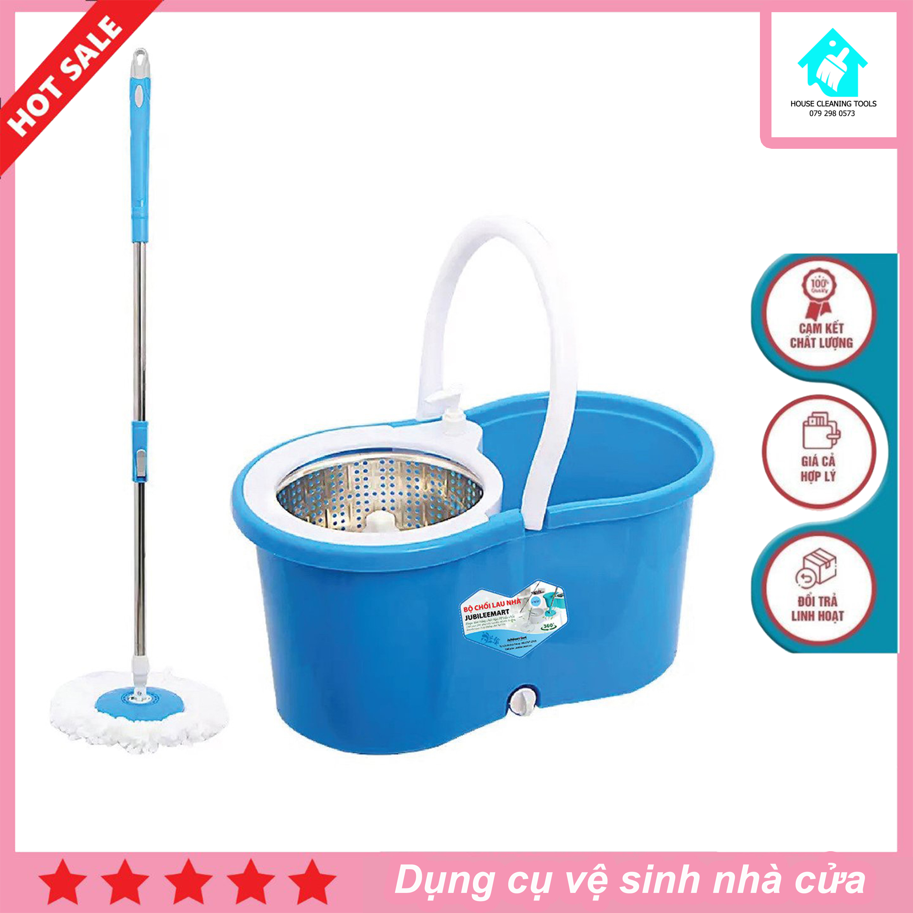 Chổi lau nhà thông minh tự vắt, tách nước bẩn xoay 360 độ, bộ chổi lau nhà thông minh 360 độ, cây lau nhà xoay thông minh, tự vắt, tự tách nước bẩn giá rẻ