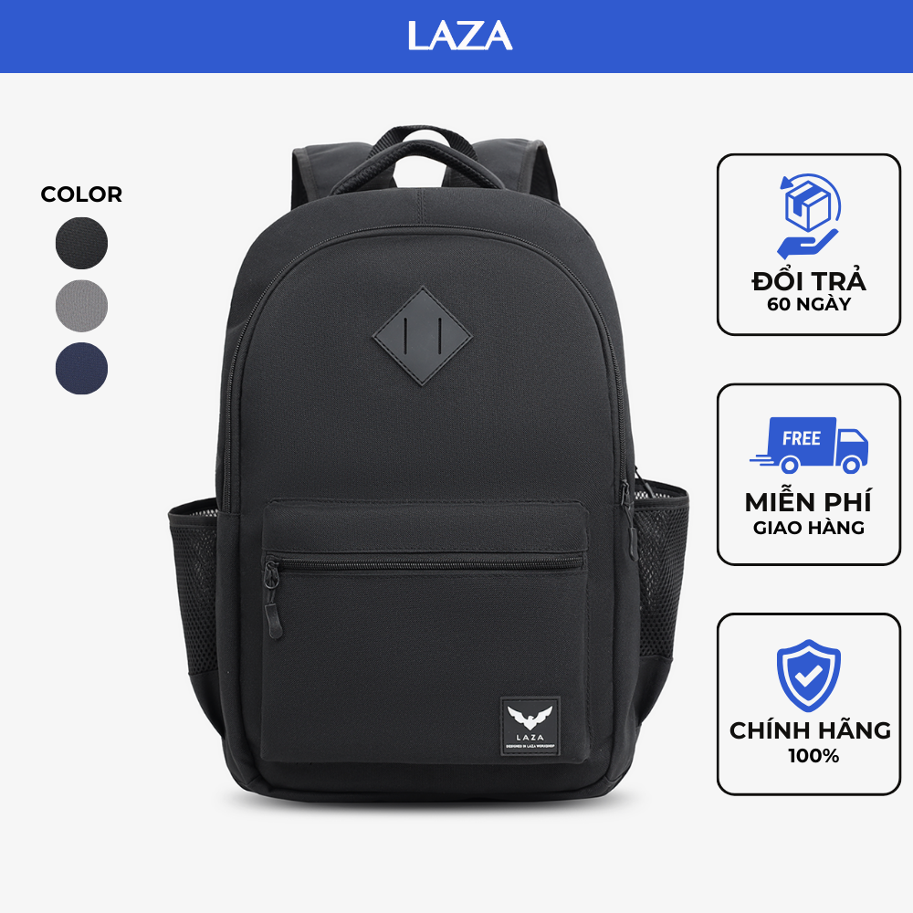Balo laptop, balo campus thiết kế thời trang LAZA 432 nhiều ngăn tiện lợi, chất liệu chống thấm, chứa được laptop 15.6inch