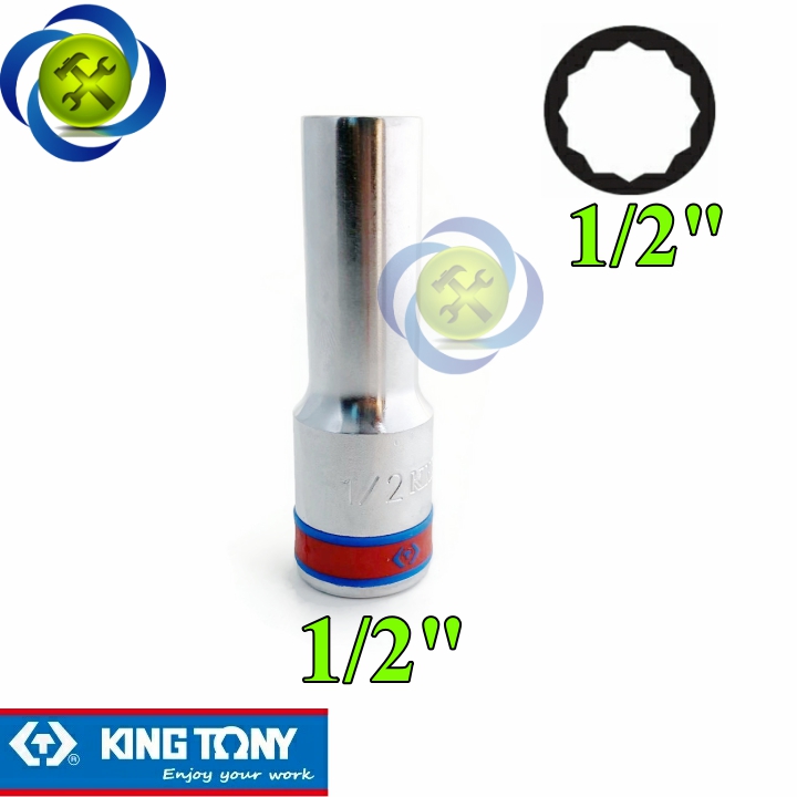 Tuýp 1/2 hệ inch 1/2 kingtony 423016s loại dài 12 cạnh màu trắng 12.7mm