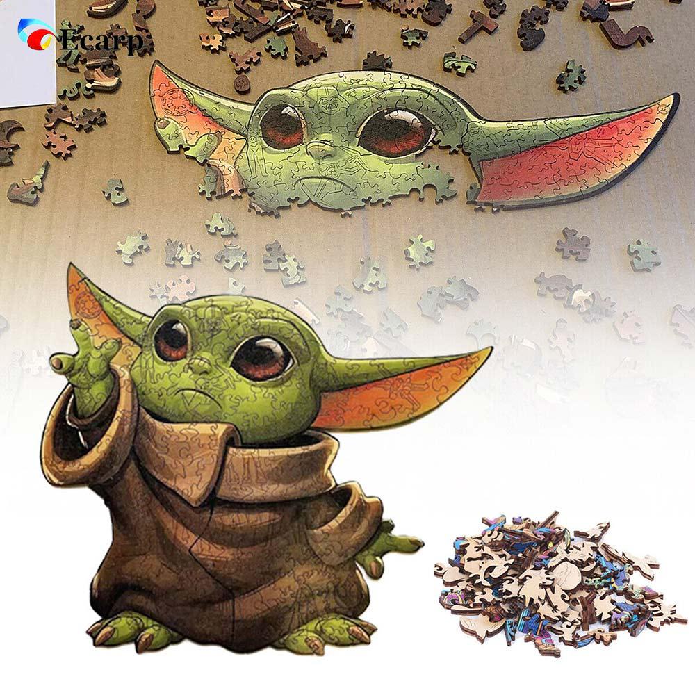 Ecarparts Wooden puzzle irregular 3D animals Yoda baby shape puzzle toy for kids