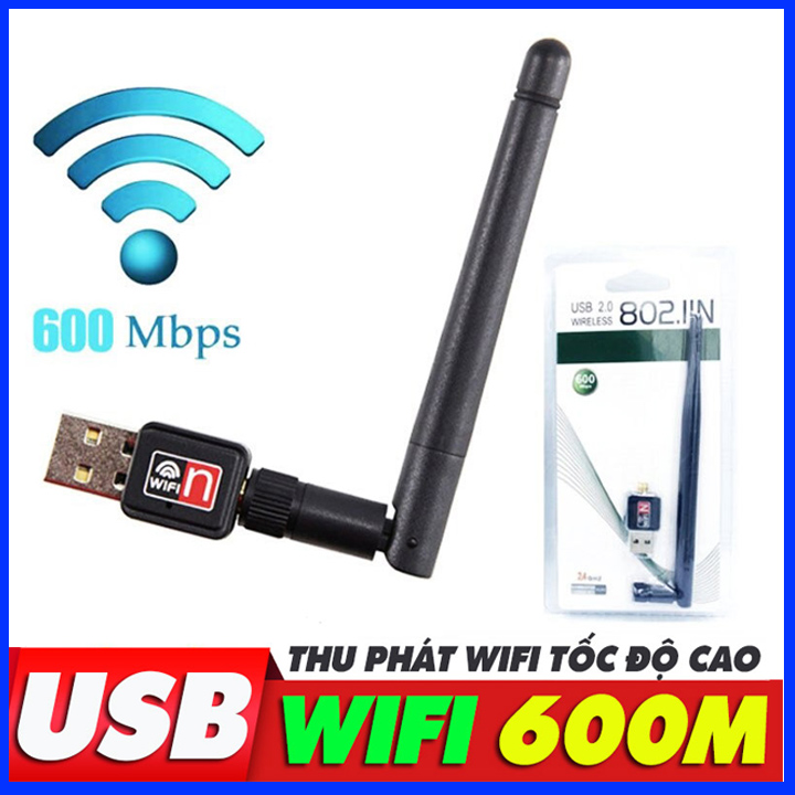 [SIÊU ƯU ĐÃI] USB Thu Sóng WiFi Tốc Độ Cao Có Anten 802.11N, Thiết Bị Thu Sóng Wifi Dùng Cho PC, Máy Tính Bàn, Smart TV, ...
