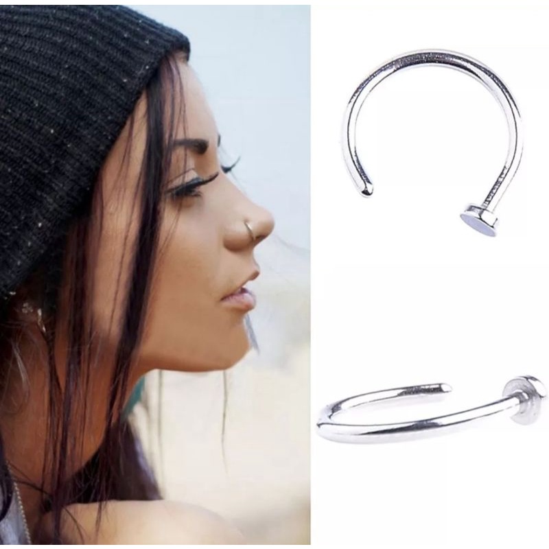 Khuyên tròn - khuyên mũi nửa vòng - thân siêu mỏng 0.8mm/1mm - 69store