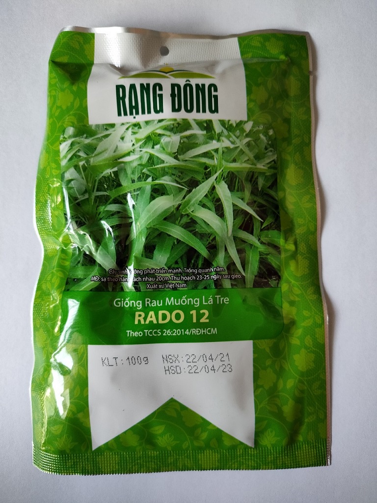 Hạt giống rau muống lá tre rado 12 rạng đông
