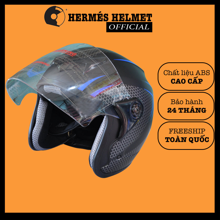 [HCM]Nón 3/4 có kính tem tổ ong - nón fullface napoli chất lượng cao