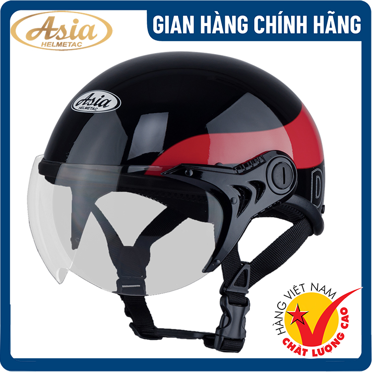 Nón Bảo Hiểm Có Kính Asia MT-105K Tem - Hàng Chính Hãng, Bảo Hành 1 Năm