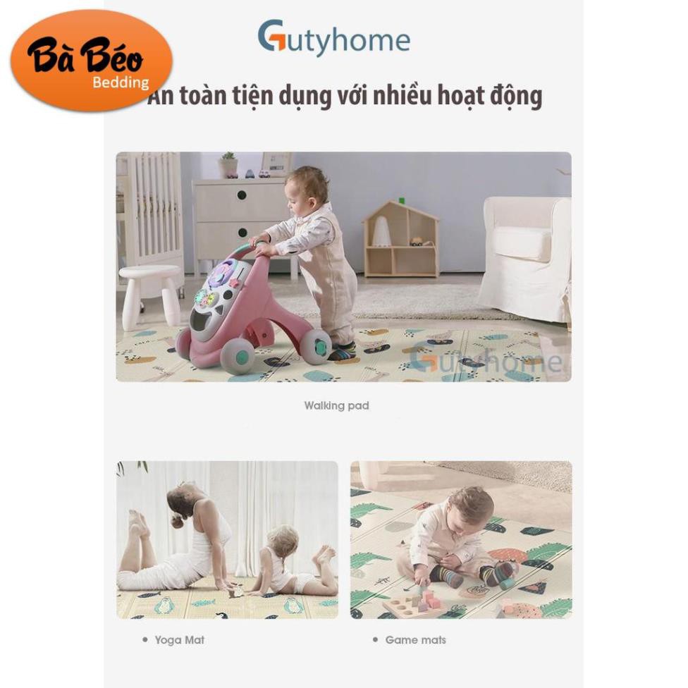 Thảm trải sàn xốp XPE 2 mặt phủ Silicone Hàn Quốc mẫu đẹp chống thấm tuyệt đối, chống ngã, cho bé tập bò kèm túi 1m8- 2m bà béo Bedding