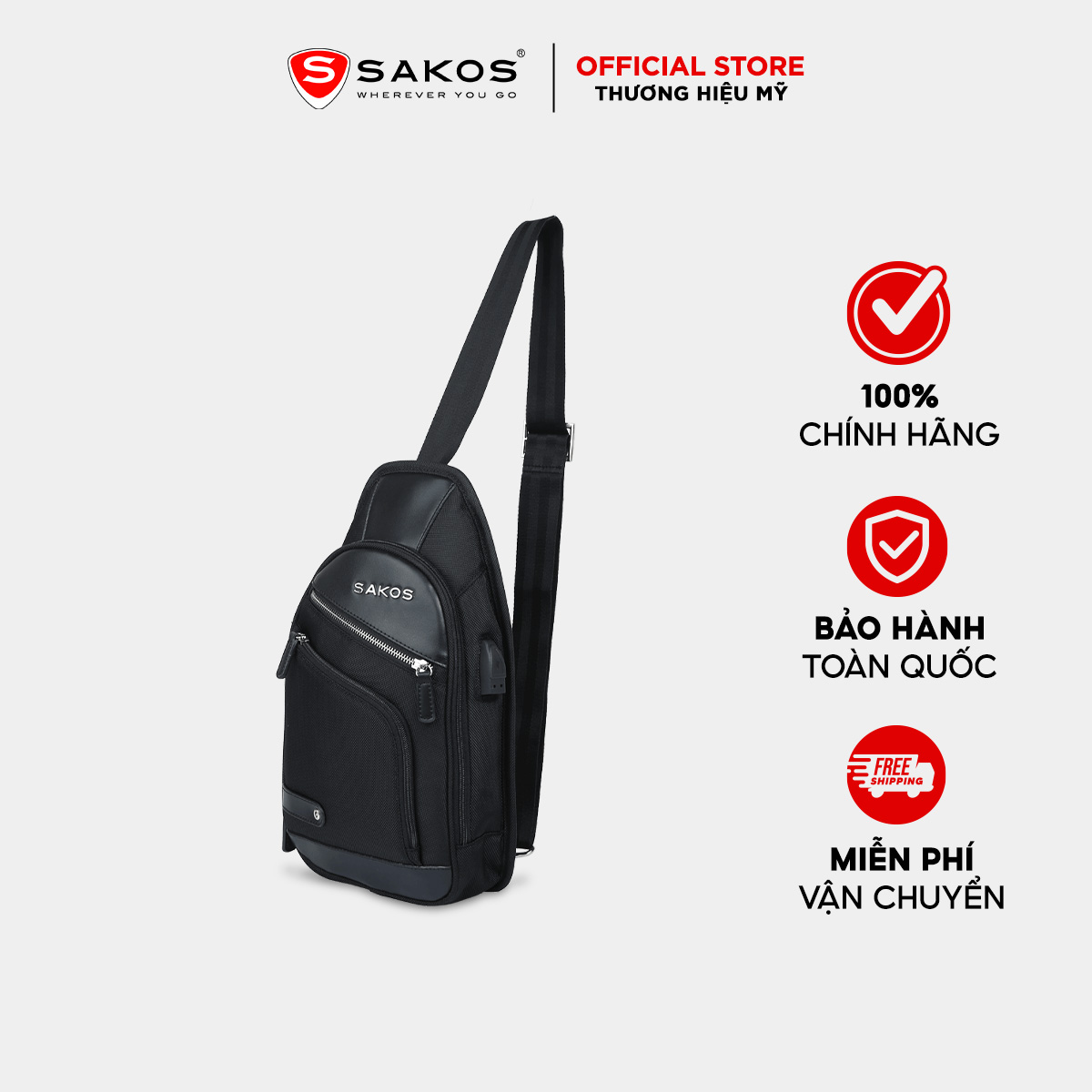  Túi đeo chéo SAKOS JUVANIS sành điệu nhỏ nhẹ mà đủ dùng 