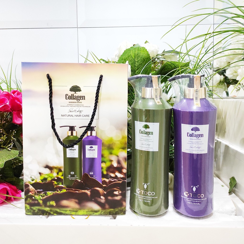 Cặp dầu gội xả collagen toco