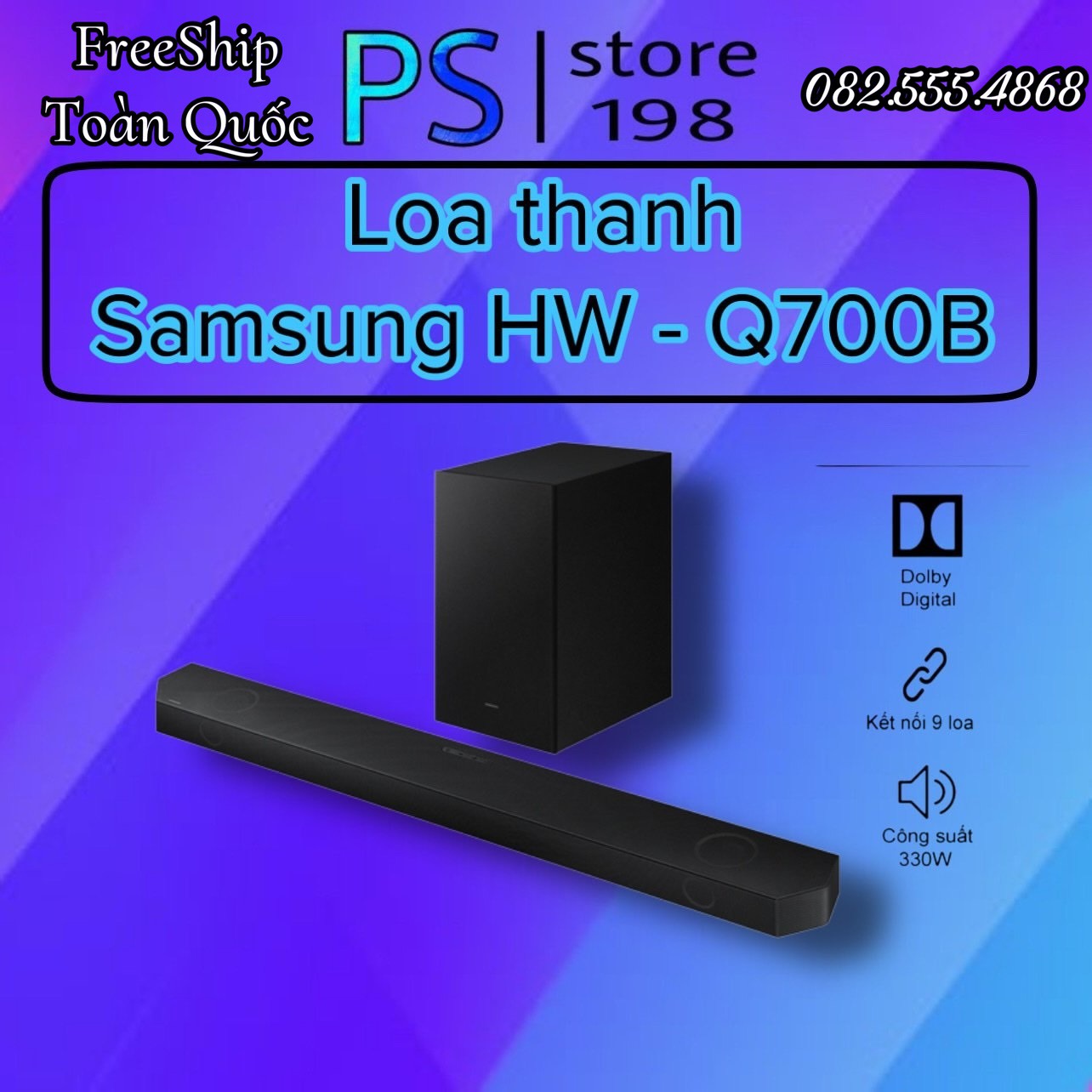 [freeship toàn quốc]Loa thanh Soundbar Samsung HW-Q700B - q700a - q70t 3.1.2 320W (2022) - Hàng chín