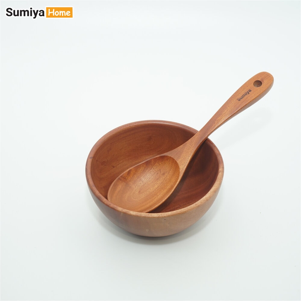 Muỗng canh gỗ SUMIYA, vá canh gỗ tự nhiên, vá múc canh gỗ tự nhiên