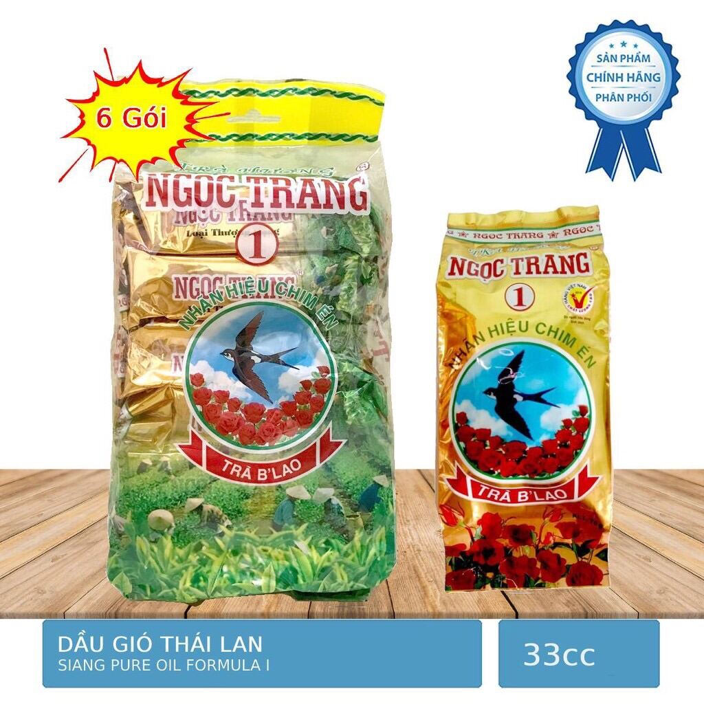 Cb 6 gói trà ngọc trang loại 1 hương sen và hoa lài nhãn hiệu chim én - trà b'lao 70g