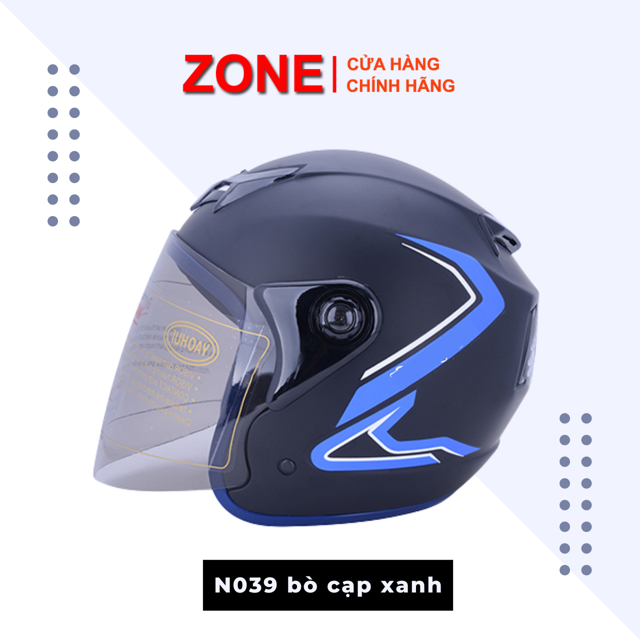 [HCM]Mũ bảo hiểm Napoli N039 bọ cạp xanh(kính khói) - Bảo hành 12 tháng