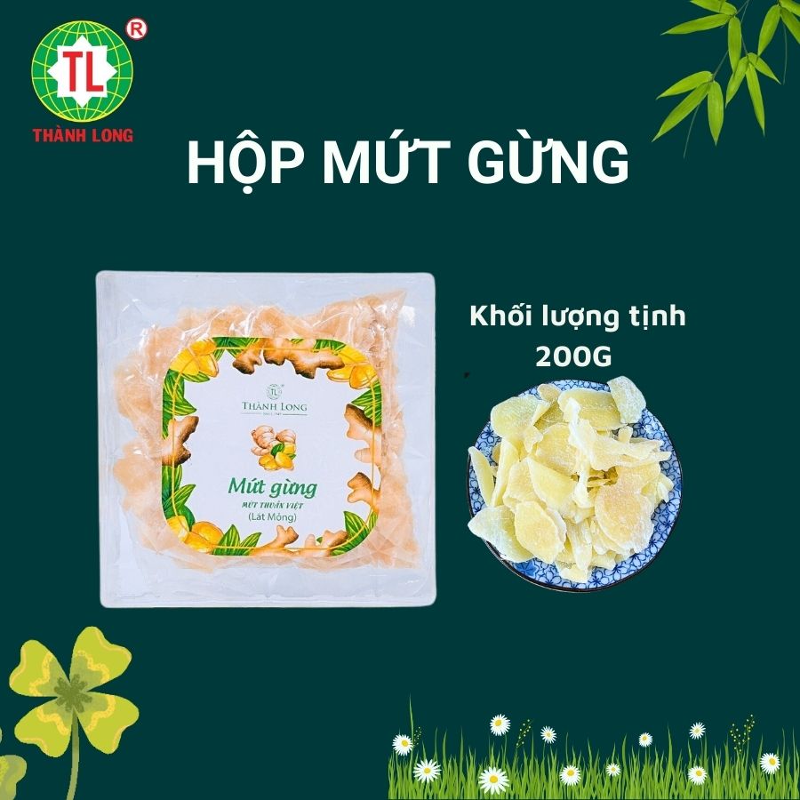 Hộp mứt gừng huế thành long 200g - mứt tết