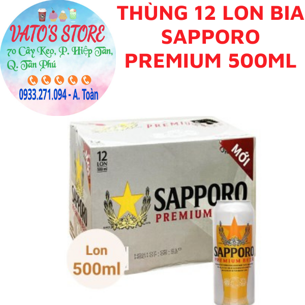 Bia SAPPORO Premium lon 500ml 