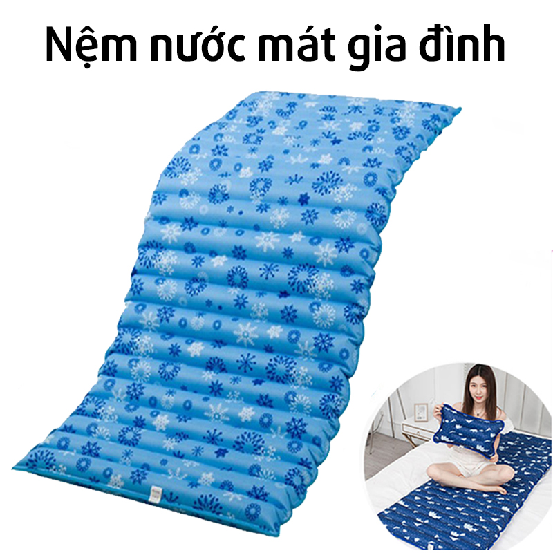 Nệm Nước Mát Đệm Nước Cỡ Lớn Cho Bé Và Người Lớn Dài 190cm Rộng 75cm Thoáng Mát Độ Bền Cao
