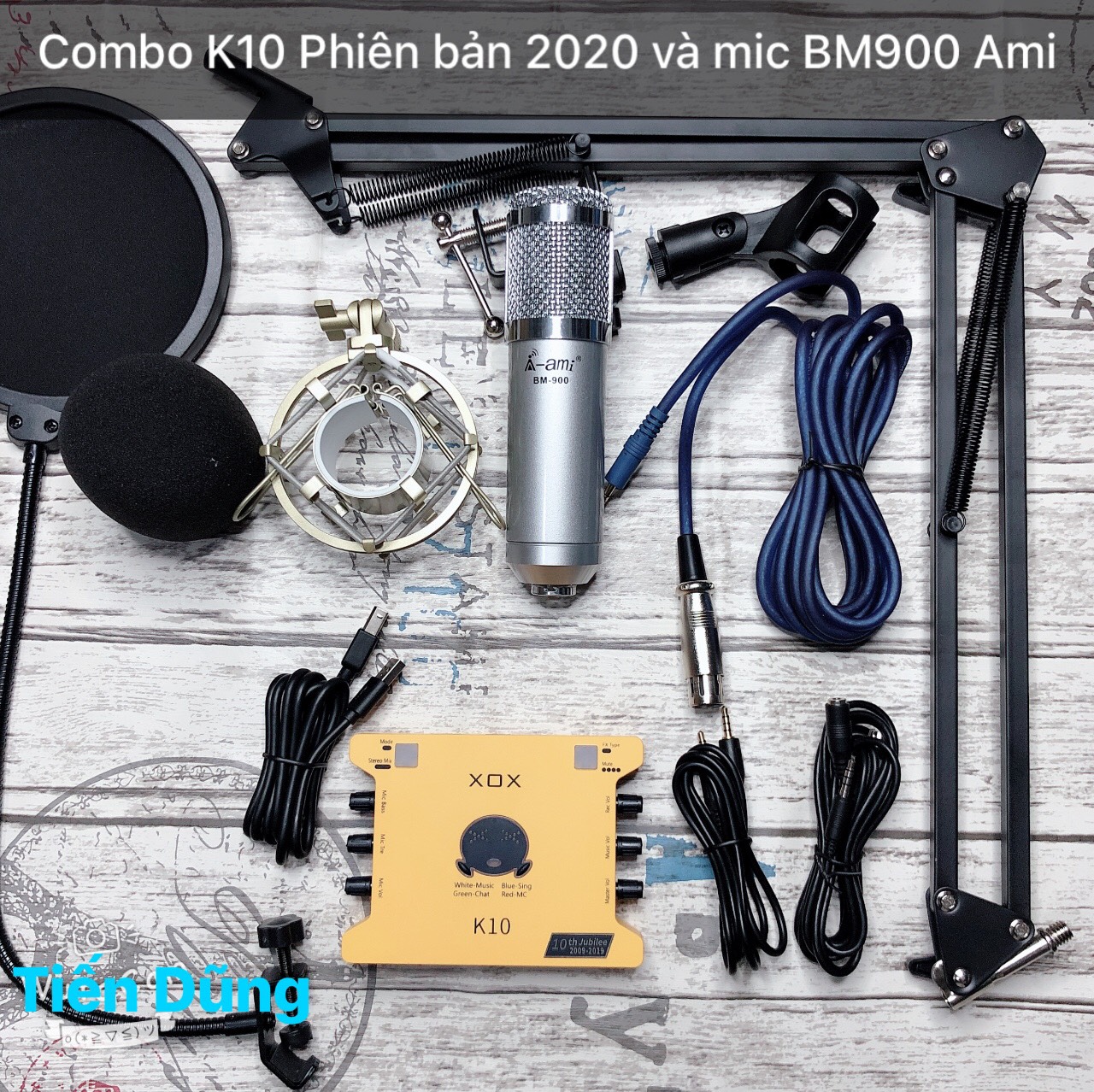 Mic livestream bm900 Ami Sound Card XOX K10 2020 chân màng đã có dây live