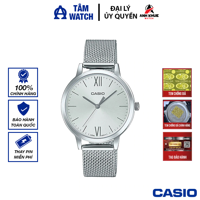 Đồng hồ nữ dây kim loại Casio Standard chính hãng Anh Khuê LTP-E157M-7ADF (32mm)