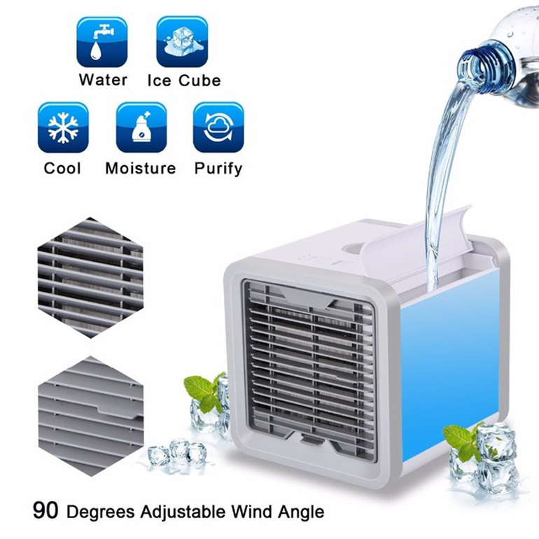 QUẠT ĐIỀU HÒA  Mini Làm Mát Không Khí Kết Hợp Phun Sương có gắn Đèn Ngủ Không Chảy Nước Hàng Cao Cấp[Cam Kết Bảo Hành 12 Tháng Bởi Tiking]