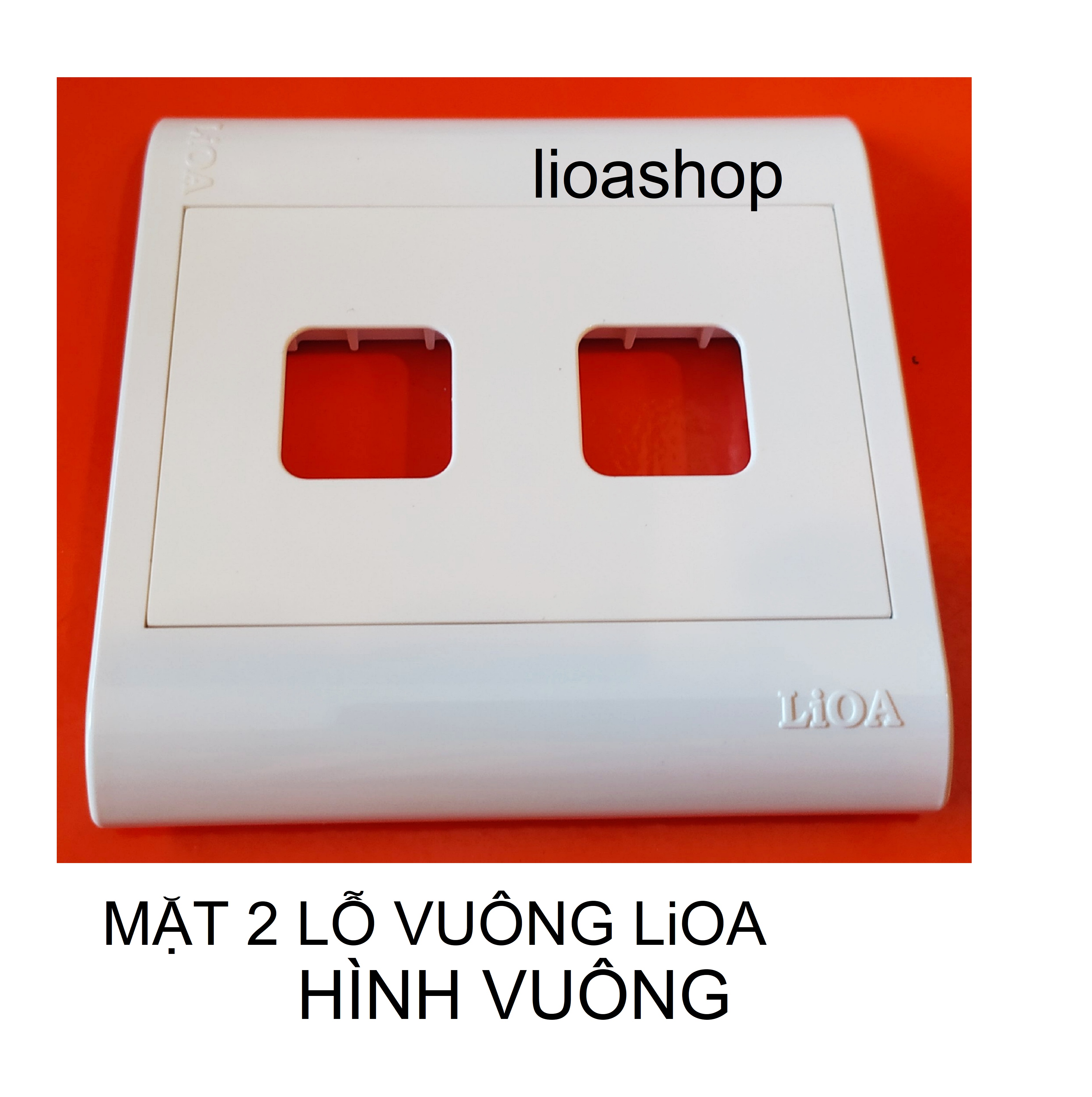 Bộ 2 mặt 2 lỗ vuông lioa - hình vuông