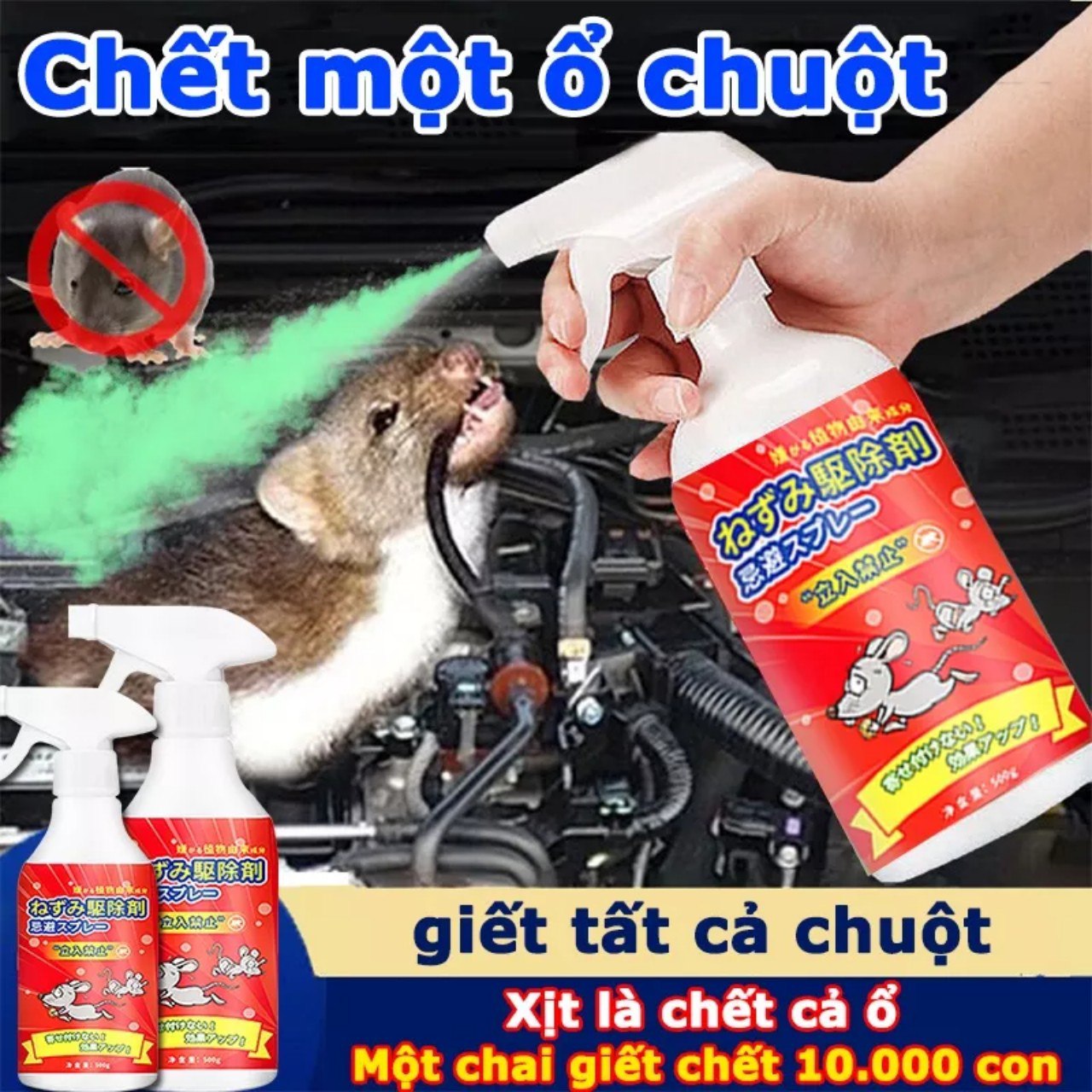 500ml Bình xịt đuổi chuột công nghệ Nhật Bản - Xịt là đuổi cả ổ...Siêu hiệu quả an toàn