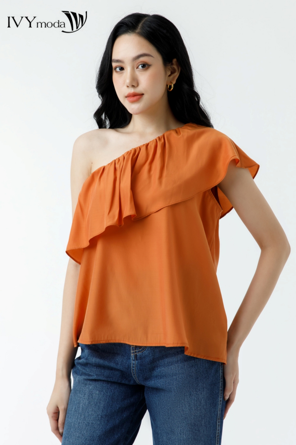 Áo lệch vai phối bèo ivy moda ms 16b9377