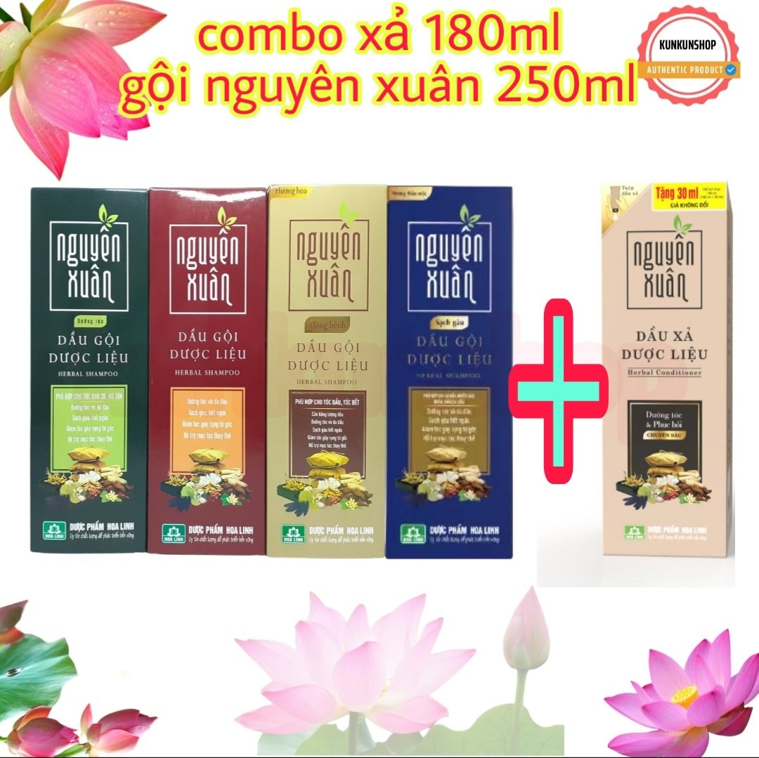 Combo dầu gội nguyên xuân 250ml + dầu xả 180ml