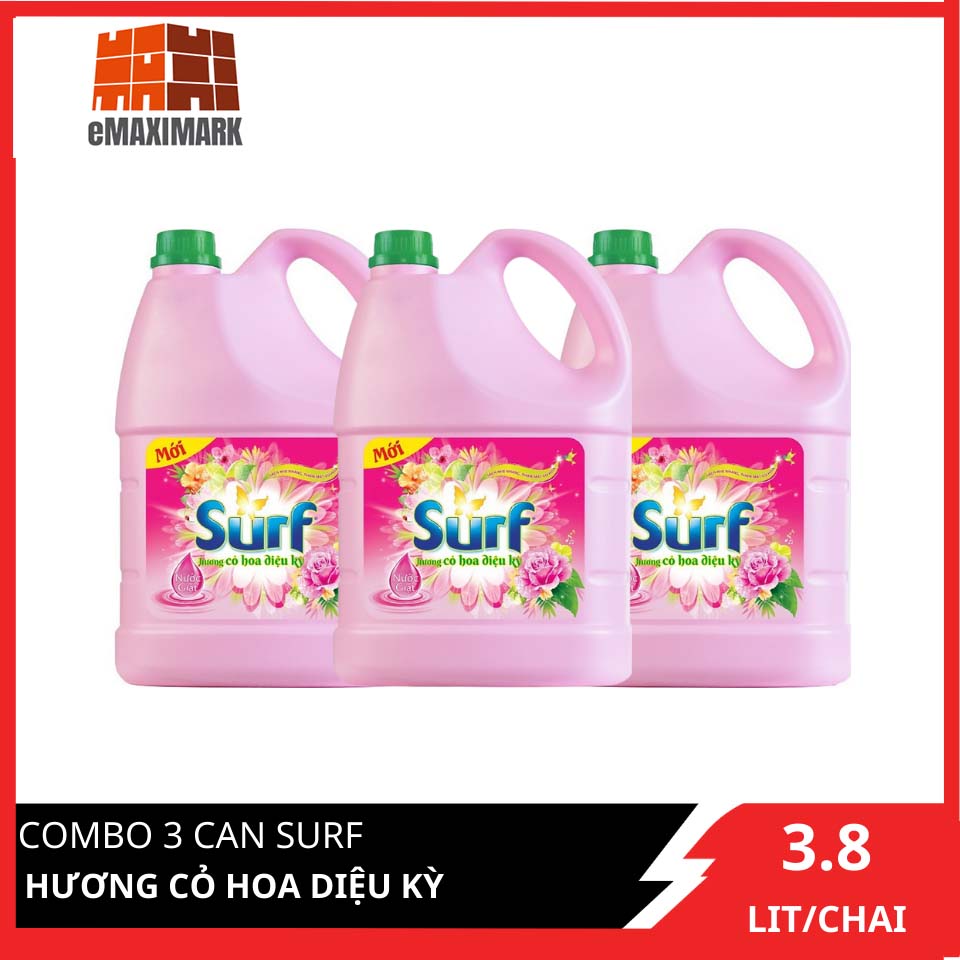 [HCM ship 2h] COMBO 3 CAN Surf Hồng 3.8LX3