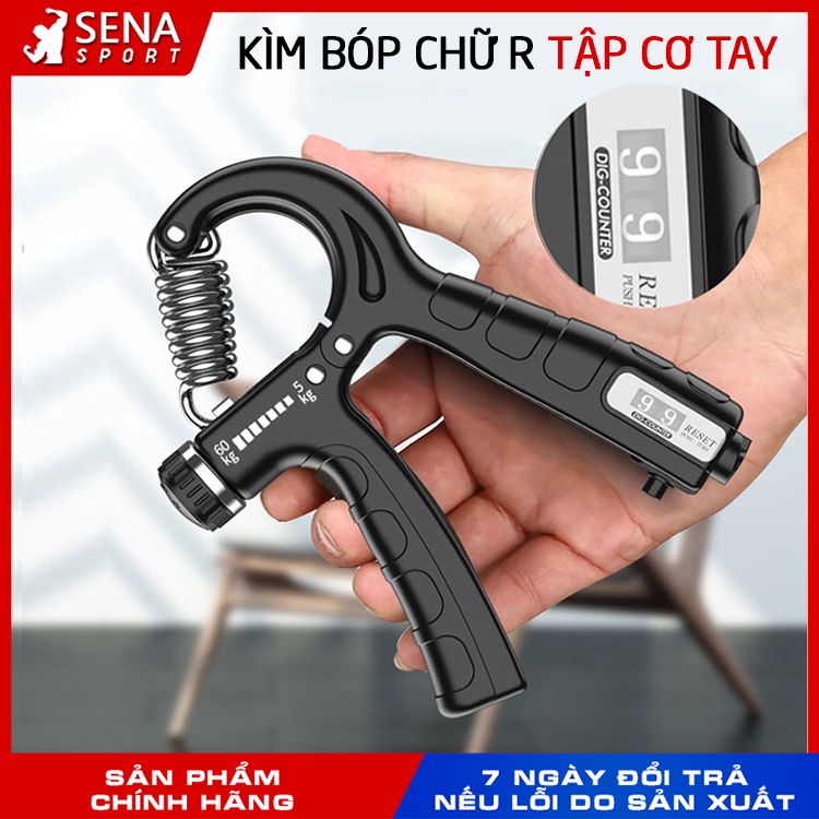 Kìm Bóp Tay Chữ R Có Lò Xo Tăng Chỉnh, Hỗ Trợ Tập Cơ Bàn Tay, Cơ Cẳng Tay, Tập Thể Thao