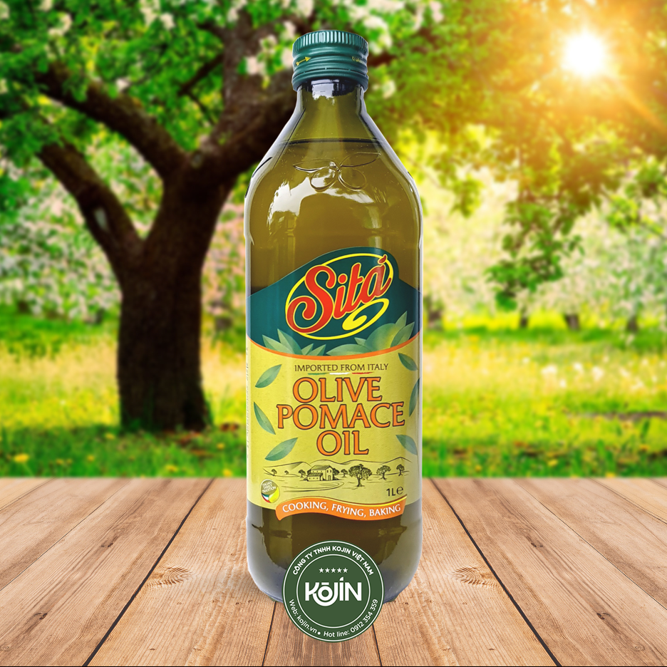 Dầu Oliu Italy Nguyên Chất Kojin Nhập Khẩu Nguyên Chai Thủy Tinh 1L Pomace Nhãn Hiệu Sità Hàng Mới Về