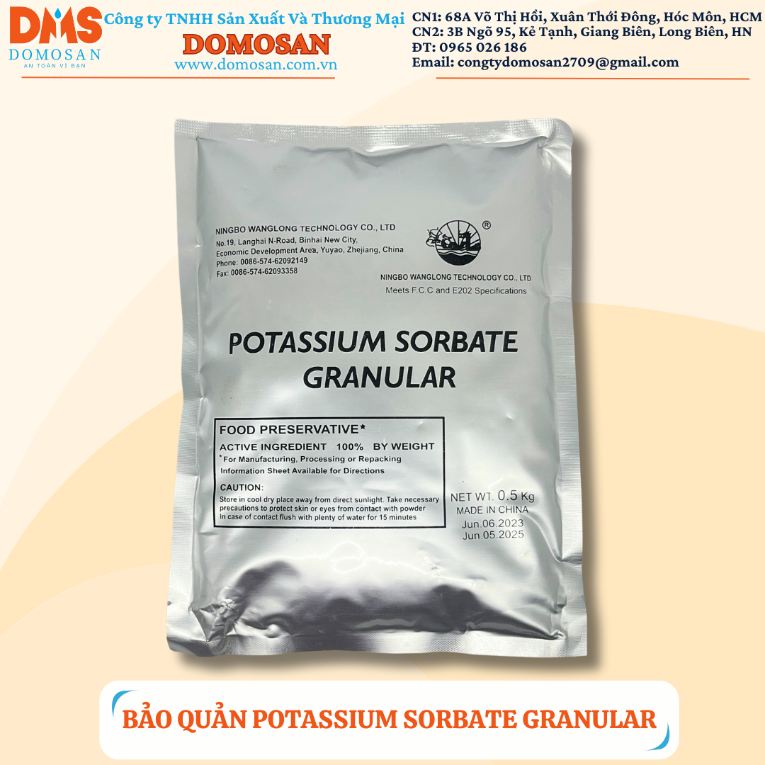 Potassium sorbate - phụ gia bảo quản thực phẩm