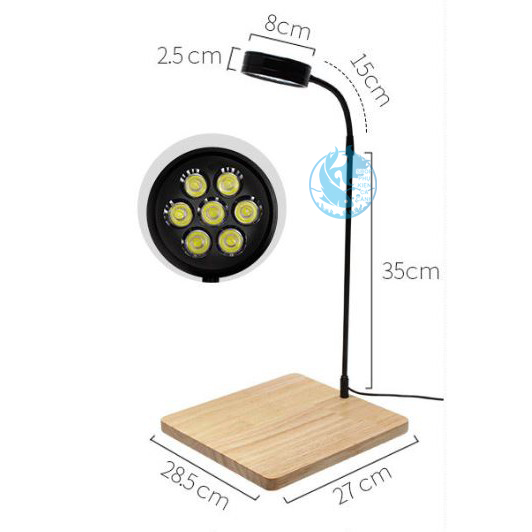 Đèn led đế gỗ bambo 3w- 5w- 7w- 9w. đèn thủy sinh. đèn tiểu cảnh, đèn bể cá, đèn hồ cá