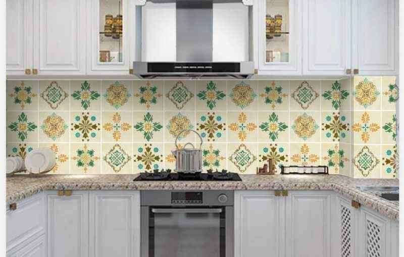 Giấy dán tường nhà bếp cách nhiệt, chống dầu mỡ chịu nhiệt. Decal dán tường nhà bếp sang trọng, hiện đại 60cm x 3met