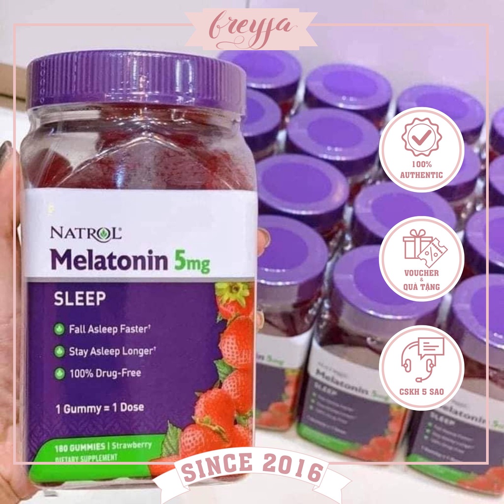 Kẹo Ngủ Ngon, Kẹo Dẻo Gummies cải thiện giấc ngủ hỗ trợ ngủ ngon Melatonin Gummies Natrol Mỹ 5mg