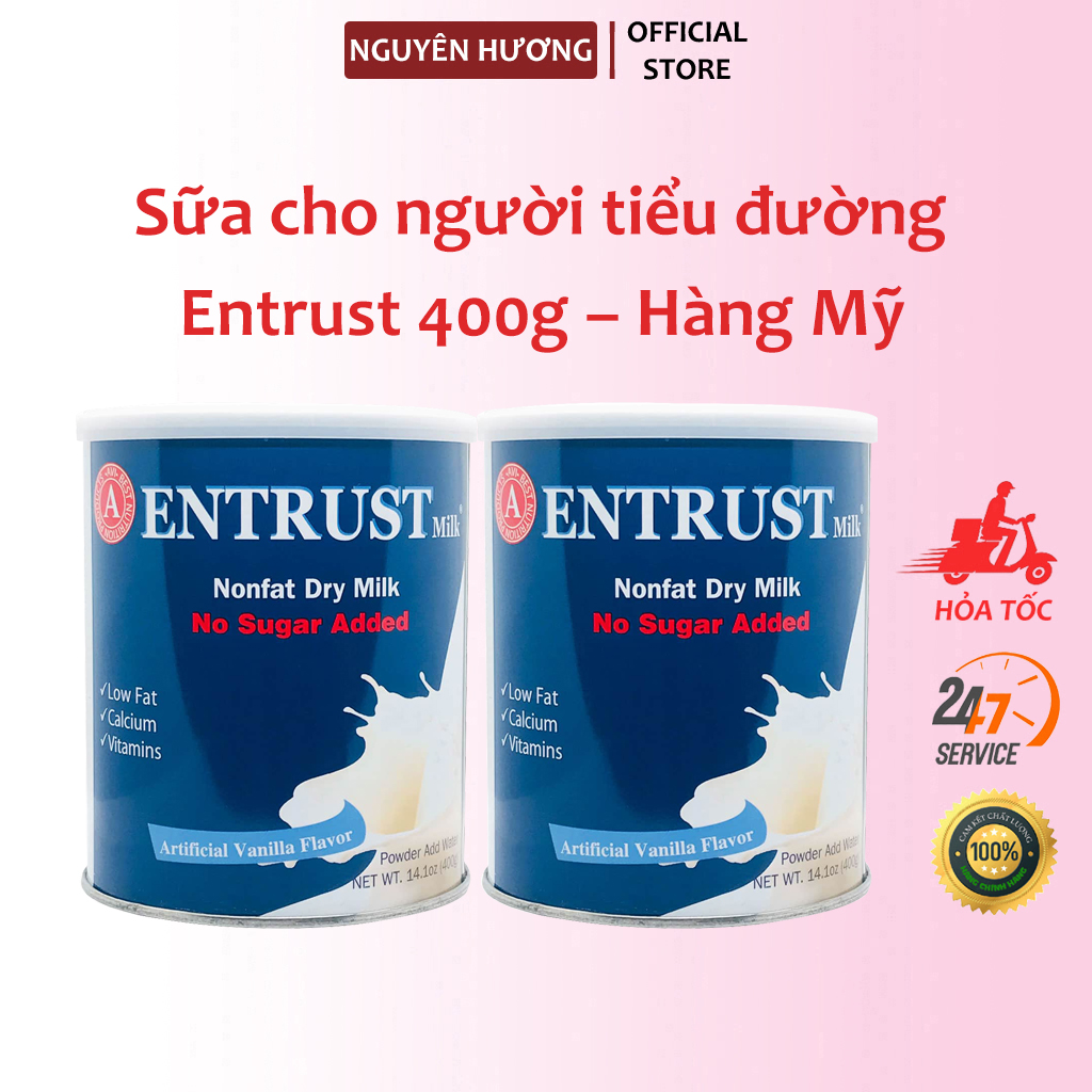 Sữa entrust 400g mỹ cho người tiểu đường | sữa entrust không đường 400g | date 2025