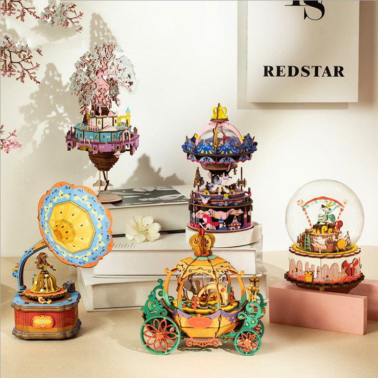 Mô hình 3d gỗ robotime hộp nhạc lắp ráp am41-am45