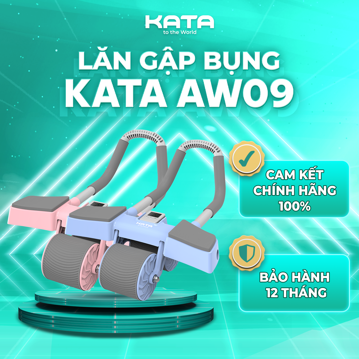 Máy lăn tập bụng cao cấp kata aw09