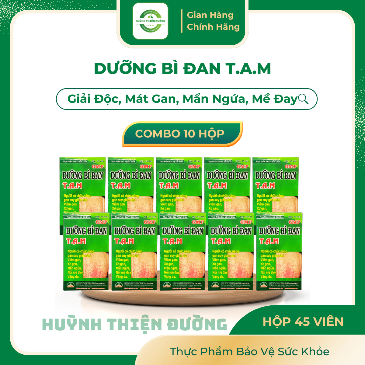 (Combo sỉ 10 lọ) Dưỡng Bì Đan T.A.M Hỗ trợ thanh nhiệt giải độc, mát gan, giảm mẫn ngứa mề đay, vẩy nến lupus ban đỏ - Huỳnh Thiện Đường