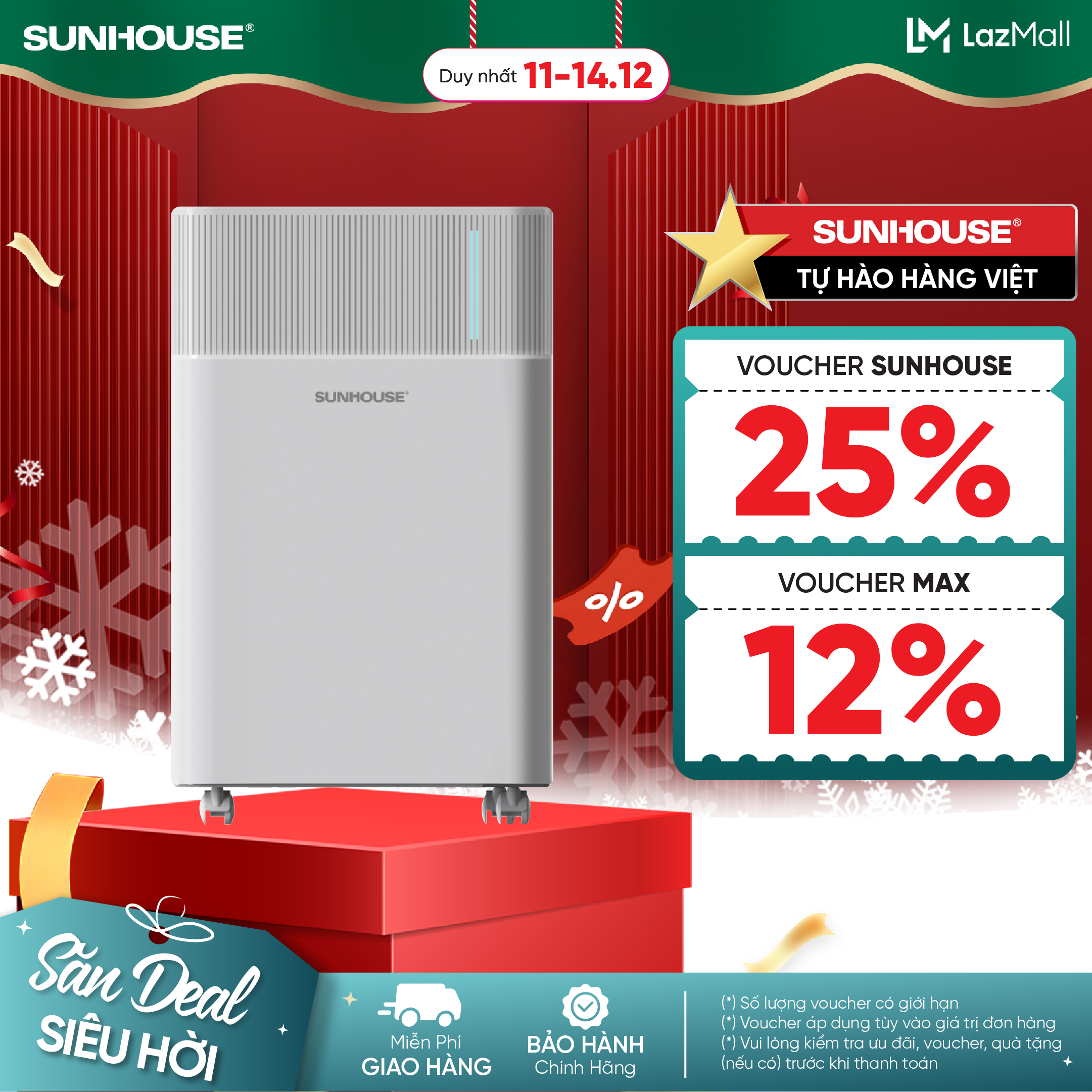 Máy hút ẩm Sunhouse SHD-DHB2003 - Công nghệ hút ẩm bằng Block hiệu quả - 3 chế độ linh hoạt - Công suất 20L/ngày