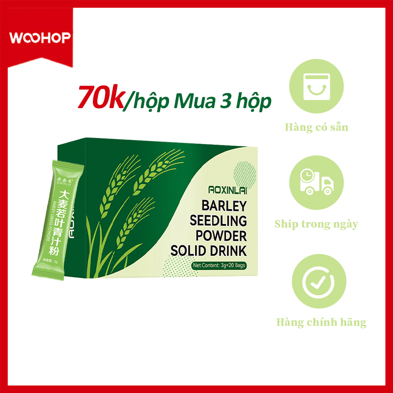 Woohop Bột Lúa Non Aoxinlai- Đẹp da chống lão hóa, tốt tiêu hóa - Thực phẩm chay