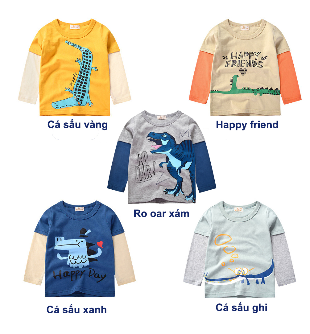 Áo thun dài tay bé trai bé gái chính hãng BETOP chất cotton mền mịn AD1