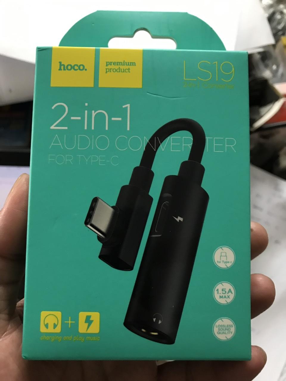 Cáp chuyển hoco ls19 type-c sang audio 3.5mm + type c