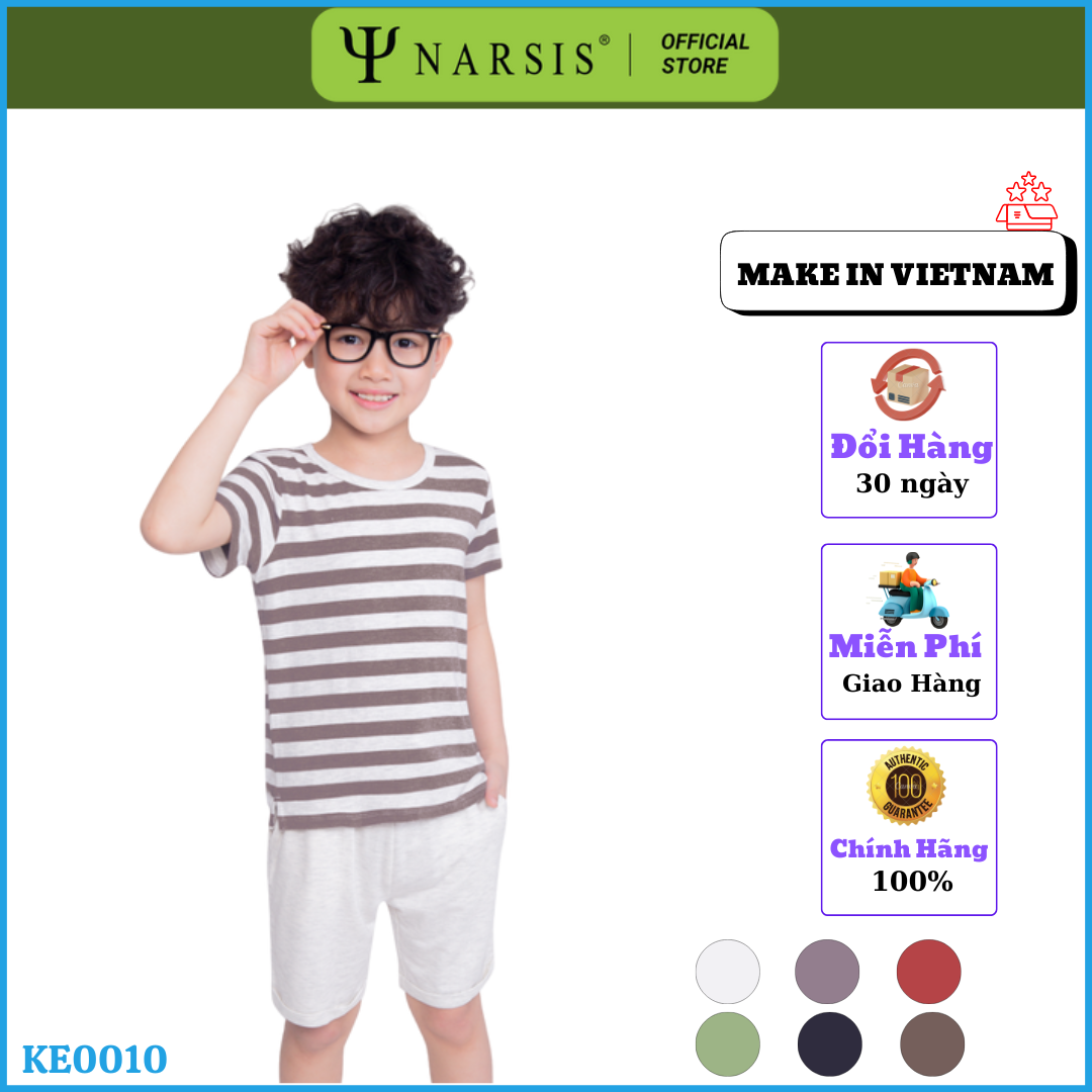 Bộ đồ hè bé trai Narsis chất liệu mềm mát co dã dãn thoải mái