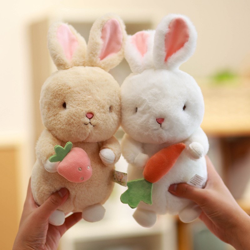 Thỏ nhồi bông cà rốt cao cấp - Thỏ tai dài nhồi bông cà rốt kích cỡ 25cm