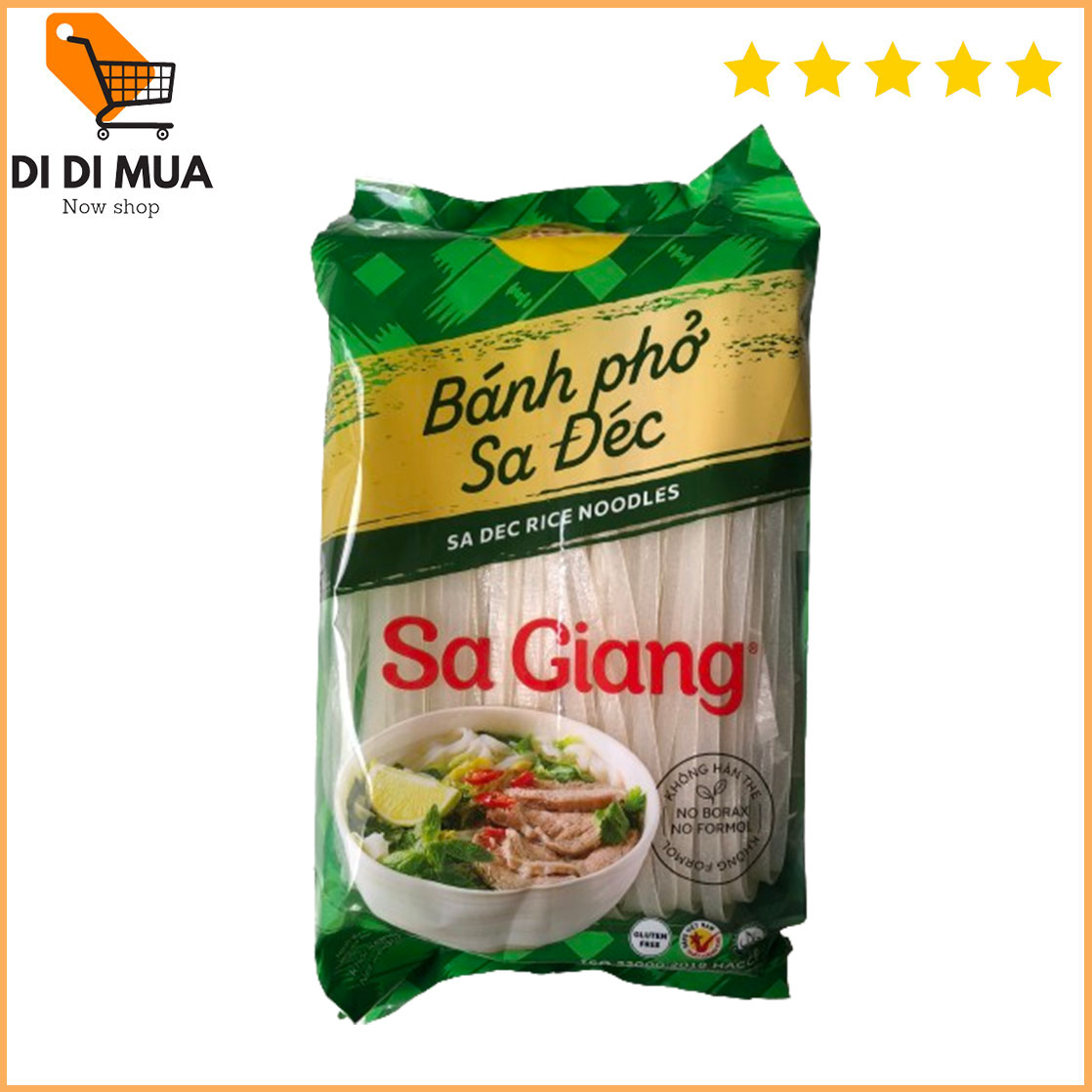 Bánh phở khô Sa Giang 400g, phở khô Sa Đéc chính gốc, ngon tiên thương hiệu phở Sa Giang