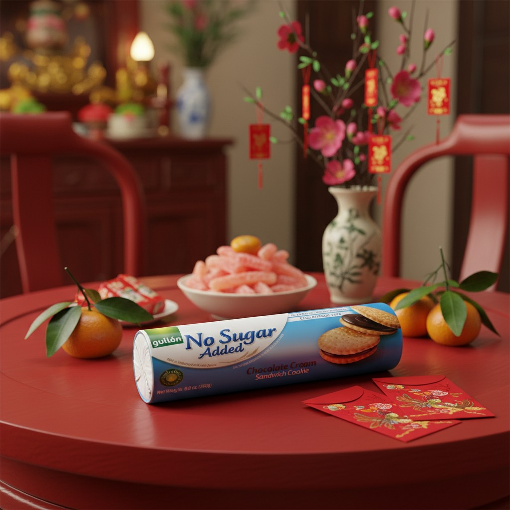 TẾT- BÁNH QUY ĂN KIÊNG KHÔNG ĐƯỜNG NHÂN SOCOLA GULLON 250GR C