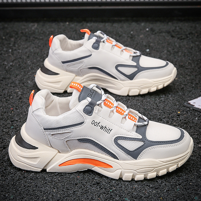 Giày nam thể thao sneaker màu trắng phối da cam, thiết kế mới nhất trẻ trung năng động - mã sản phẩm: tm29
