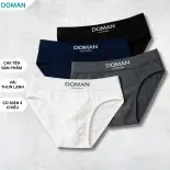 Combo 4 quần lót nam tam giác DOMAN họa tiết đơn giản trẻ trung, chất vải thun lạnh co giãn tốt