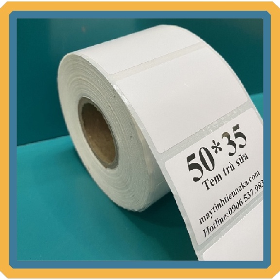 Tem trà sữaDecal giấy in tem nhãn mã vạch 50x35
