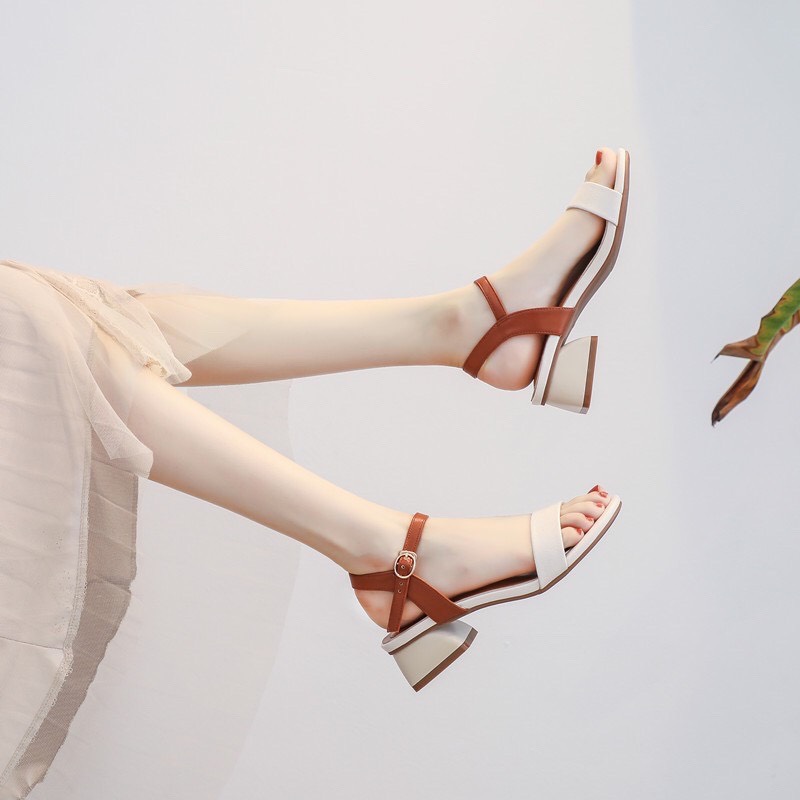 Giày sandal gót vuông 3 phân