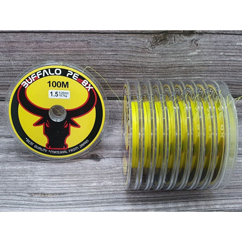 Dây Dù Câu Cá BUFFALO PE X8 (100 Mét) Cao Cấp - Dây Dù Câu Cá Siêu Bền, Dây Dù PE Câu Lure X8